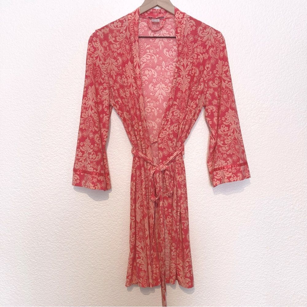 Linea Donatella Soft Lightweight Robe Pink Damask S/M Small Medium